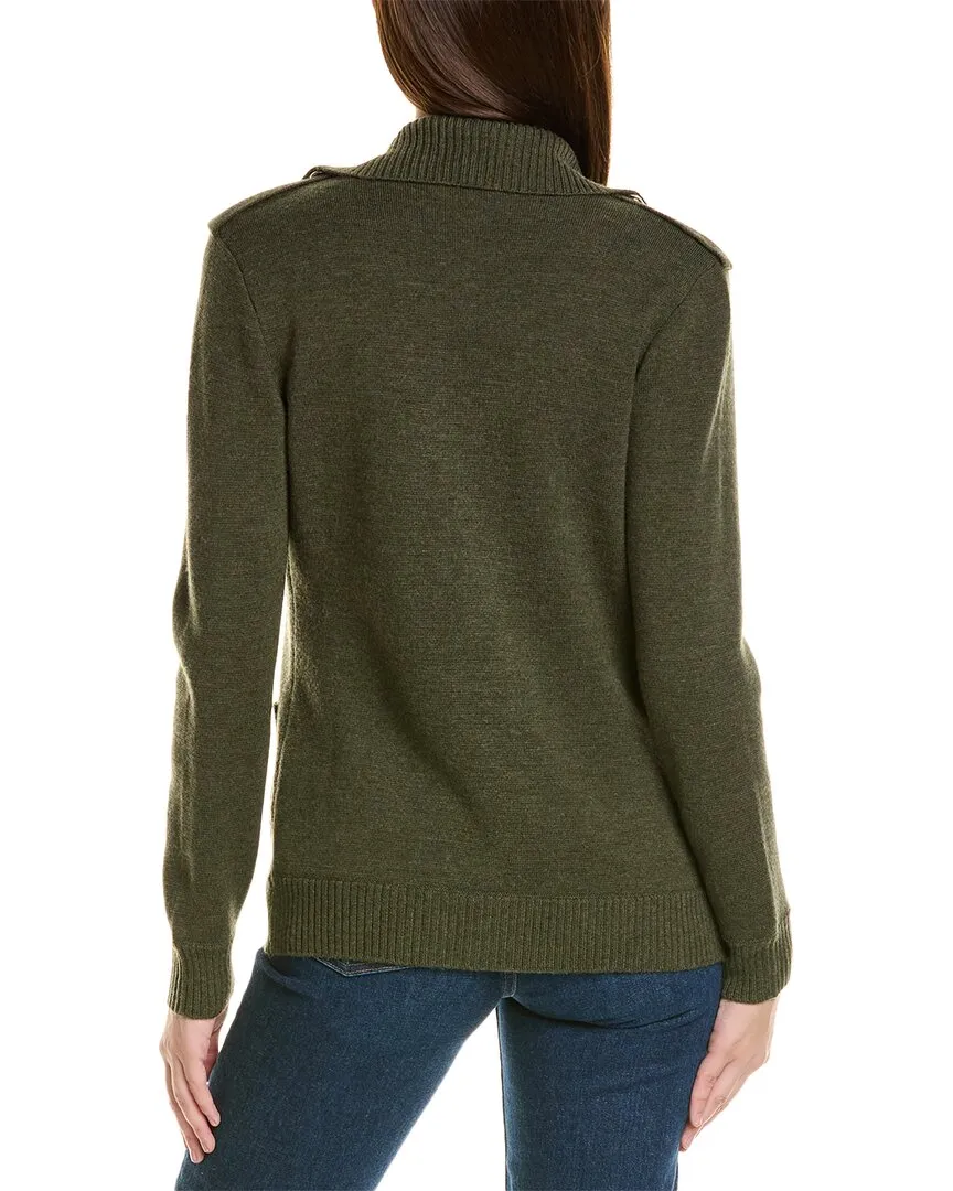 Bruno Magli Epaulette Wool Sweater Jacket