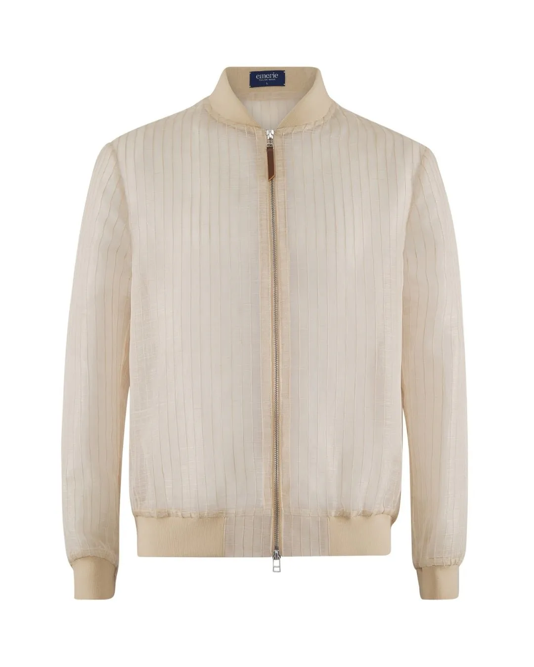 Catalino Barong Jacket in Piña Seda Stripes, natural