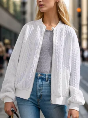 Cozy textured zip-up jacket