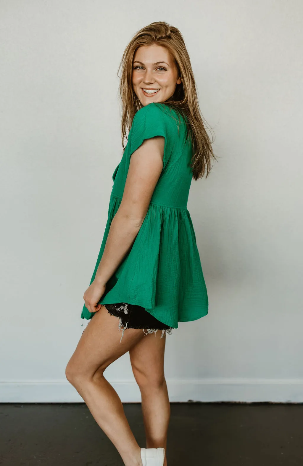 Go With The Flow Button Down Blouse