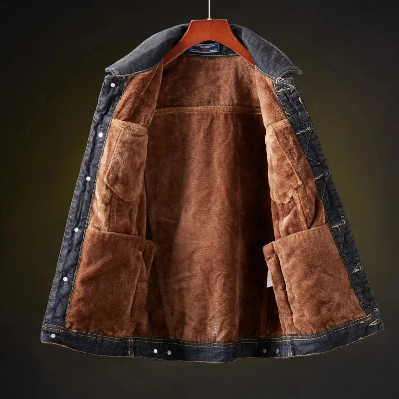 Men's Winter Warm Denim Jacket