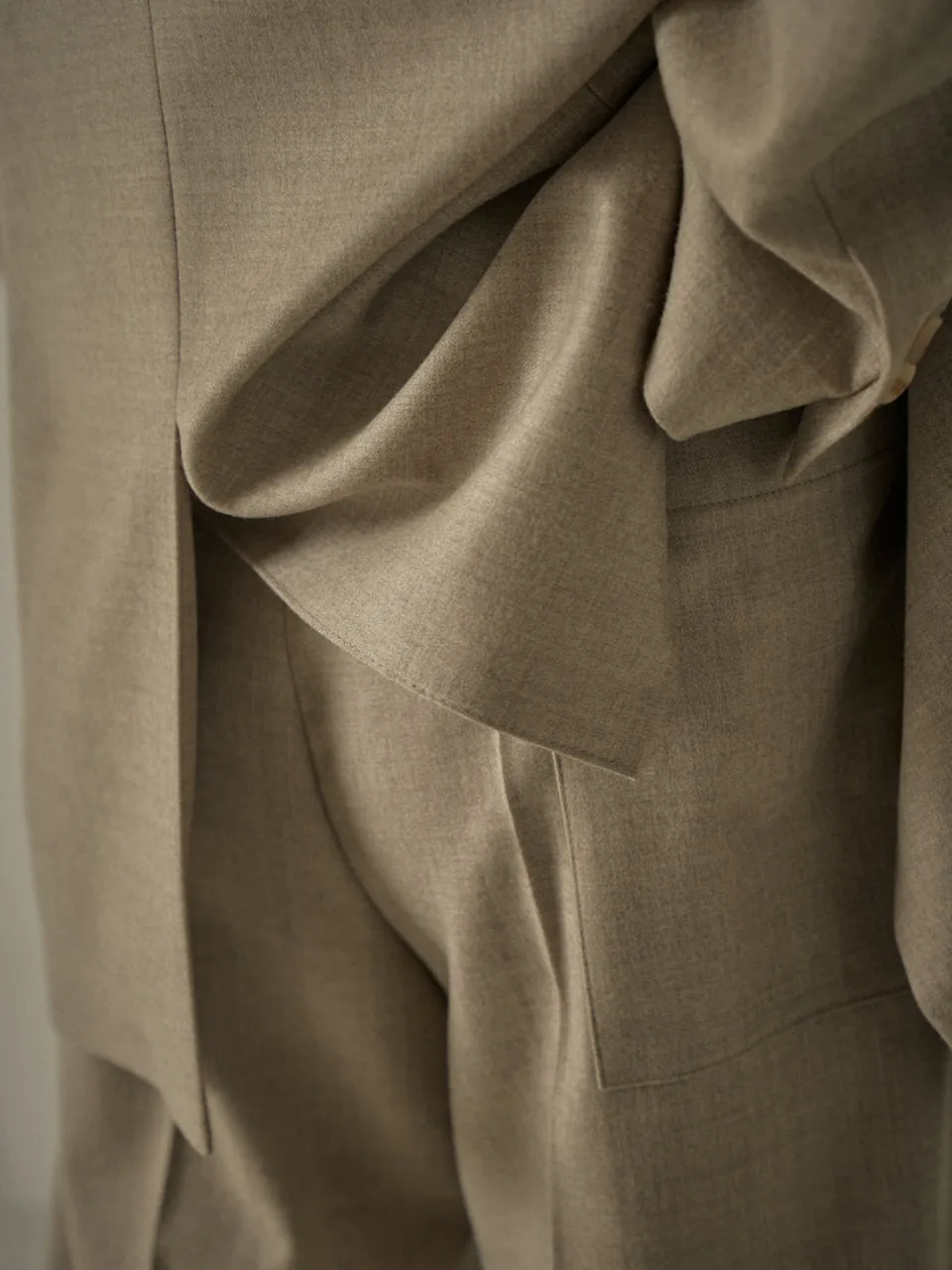 Overfit Melange Wool Jacket - Oatmeal
