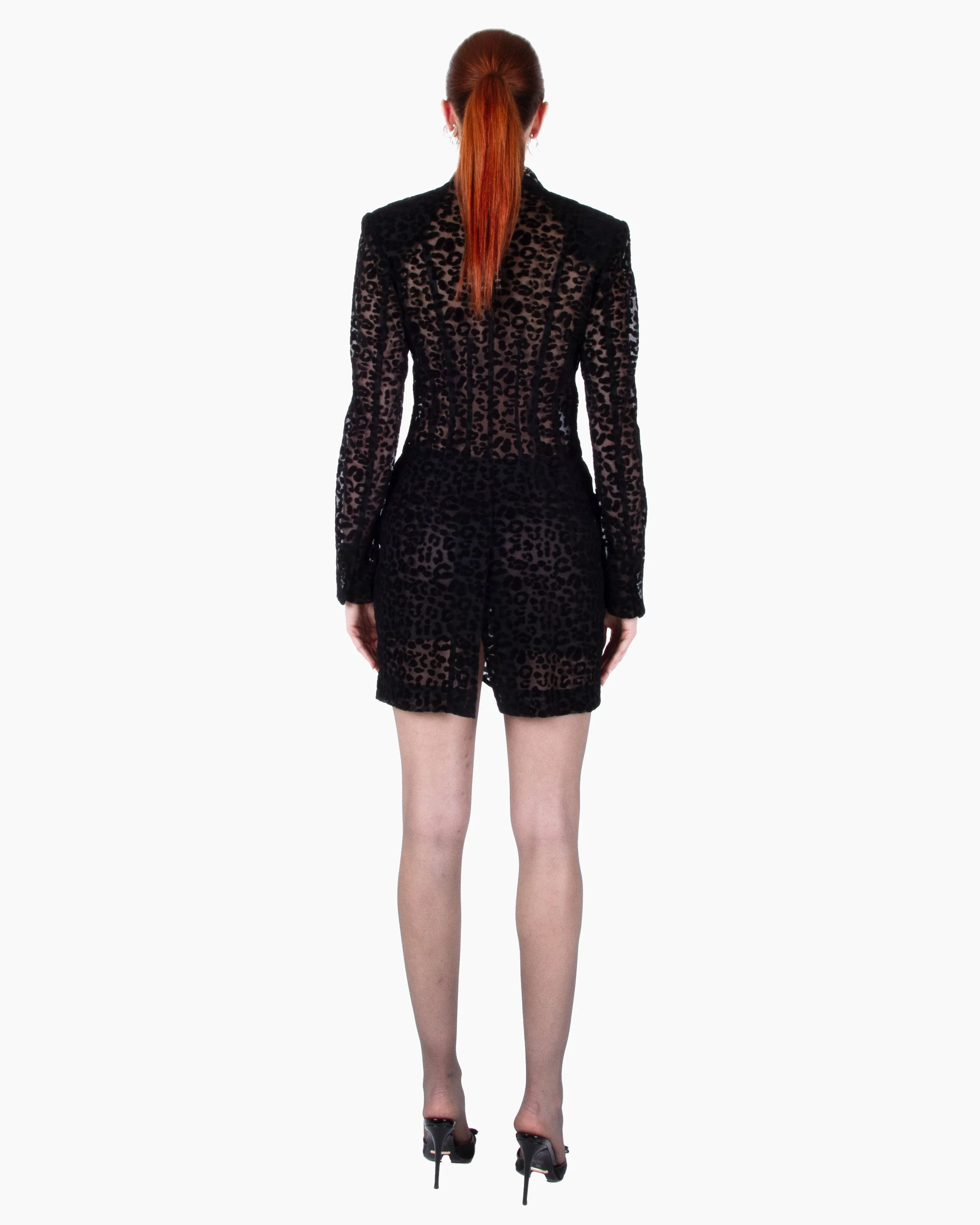 SITUATIONIST Cheetah Print Lace Blazer