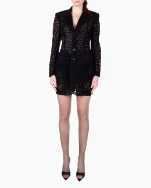SITUATIONIST Cheetah Print Lace Blazer